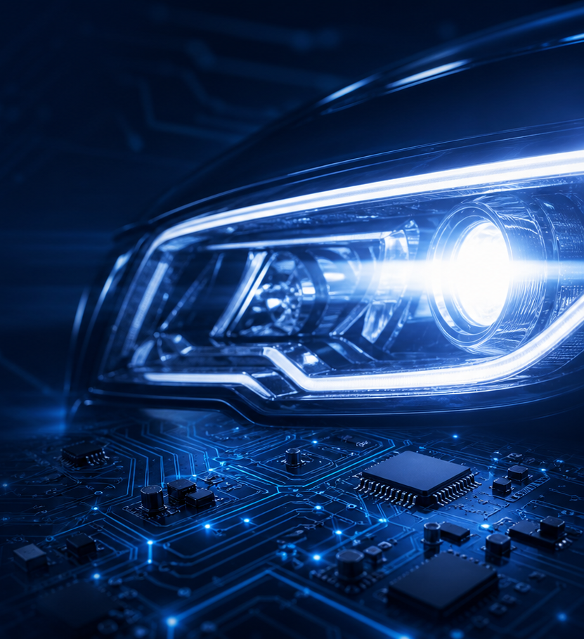 Illuminated automotive headlight